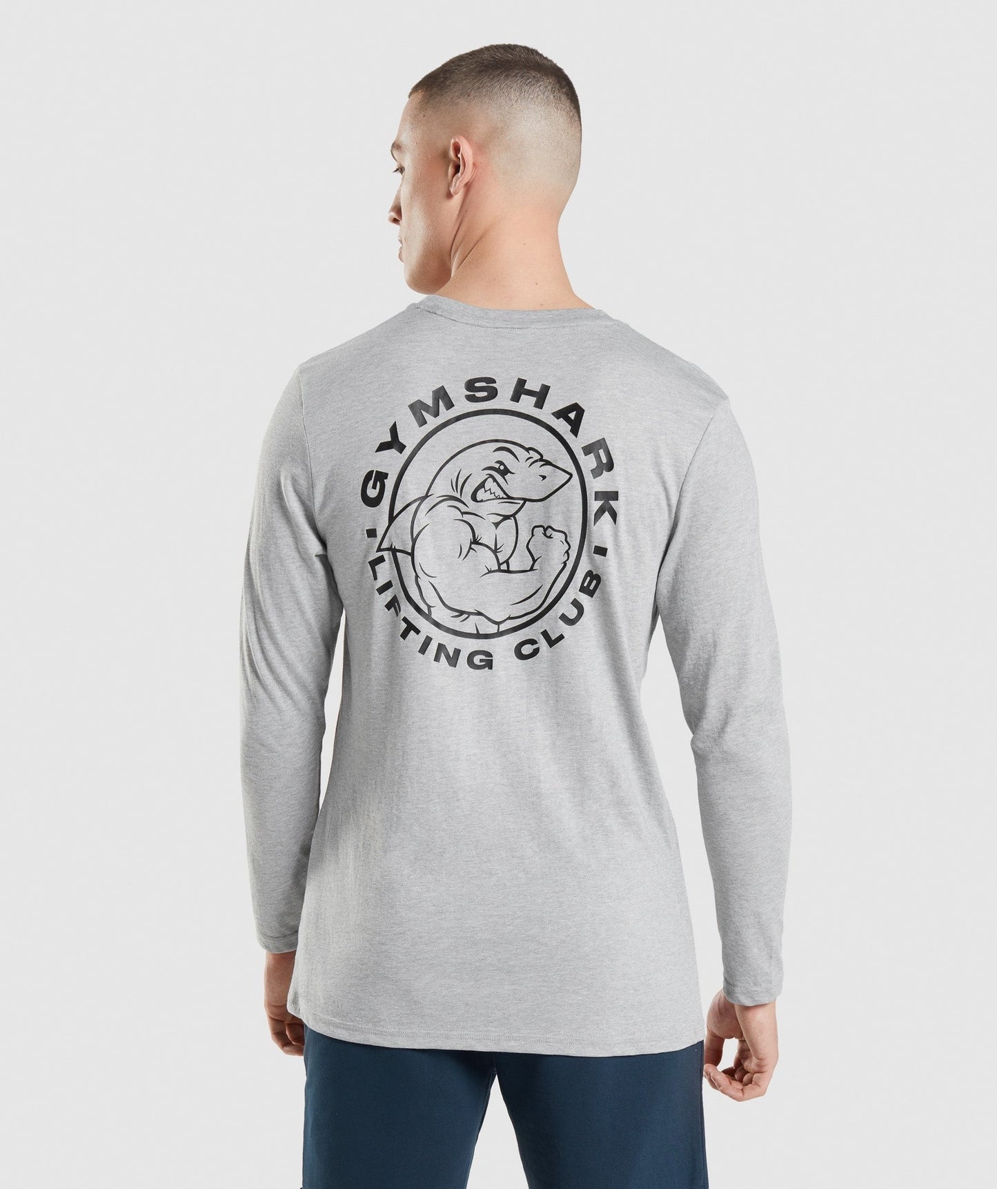 Gymshark Legacy Long Sleeve T-Shirt - Light Grey Core Marl