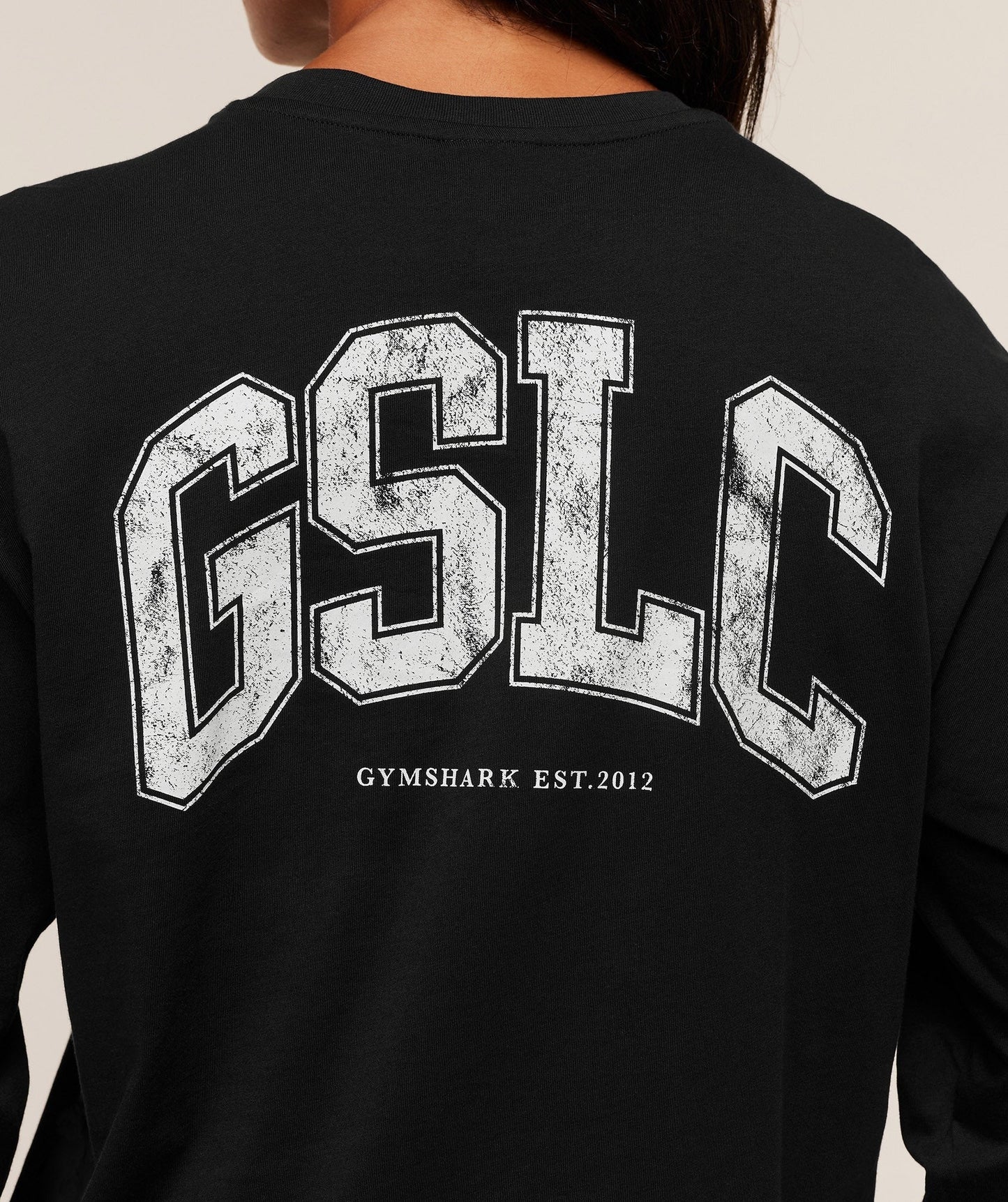 Gymshark GSLC Graphic Oversized Long Sleeve Top - Black