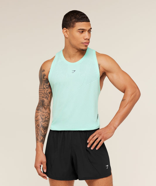 Gymshark Seamless Running Tank - Pop Turquoise