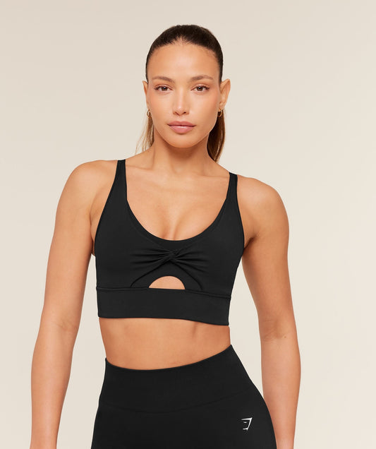 Gymshark Twist Front Sports Bra - Black