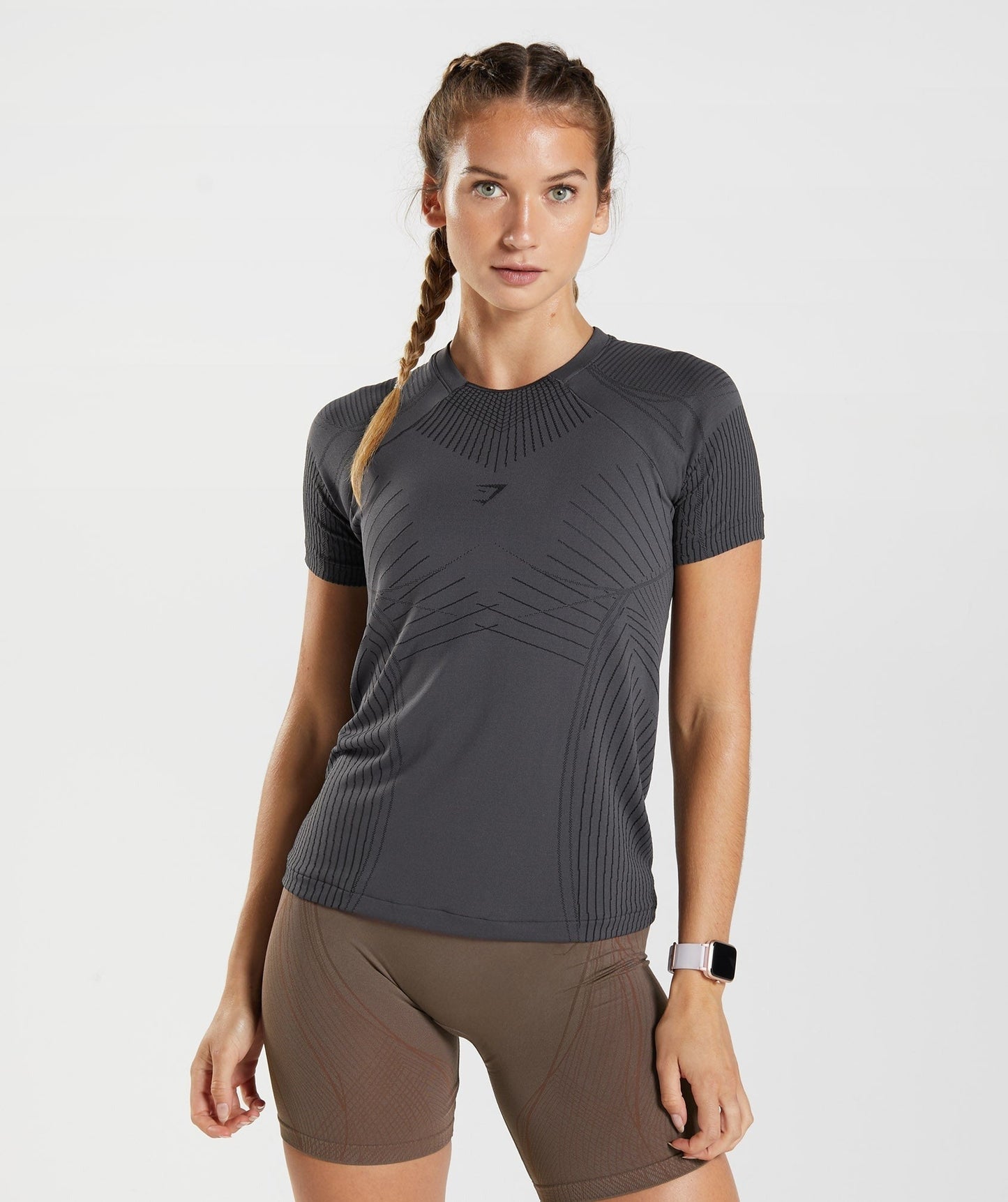 Gymshark Apex Seamless Top - Onyx Grey/Black