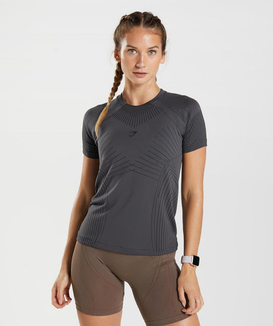 Gymshark Apex Seamless Top - Onyx Grey/Black