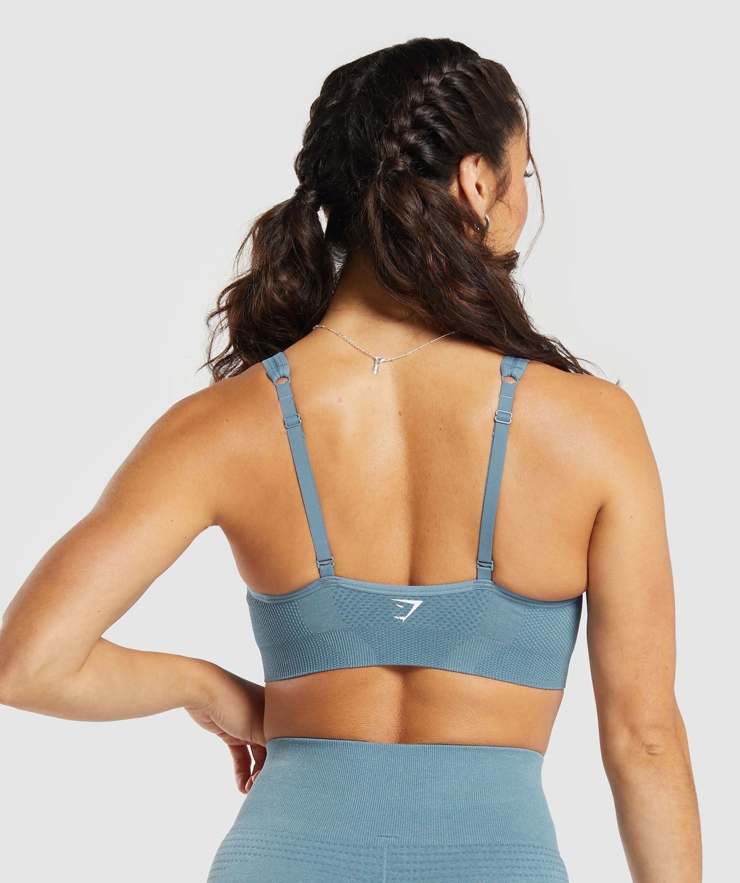 Gymshark Vital V Neck Sports Bra - Faded Blue Marl