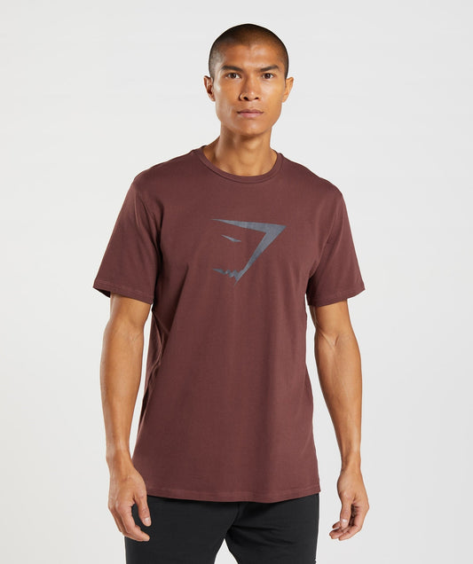 Gymshark Sharkhead Infill T-Shirt - Cherry Brown