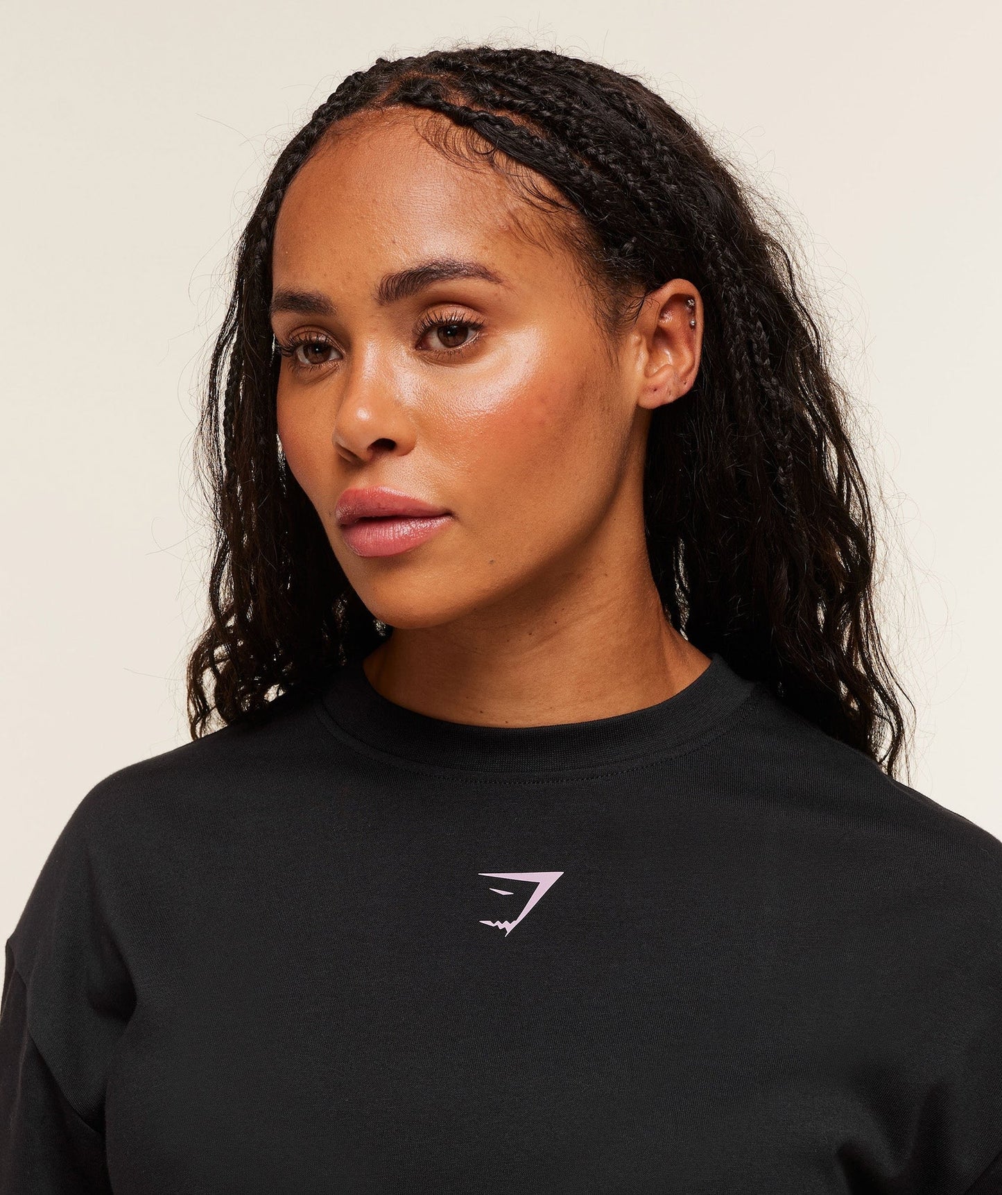 Gymshark GS Power Oversized T-Shirt - Black/Warm Lilac