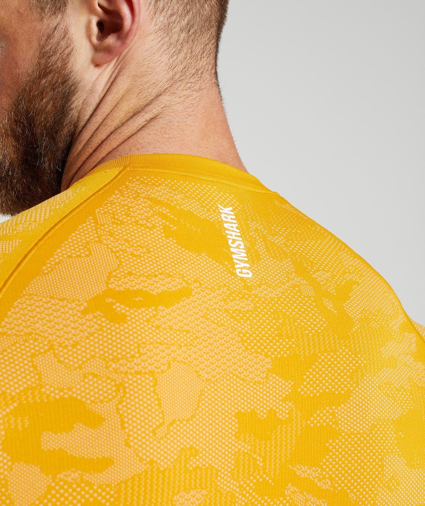 Gymshark Geo Seamless T-Shirt - Sunny Yellow/White