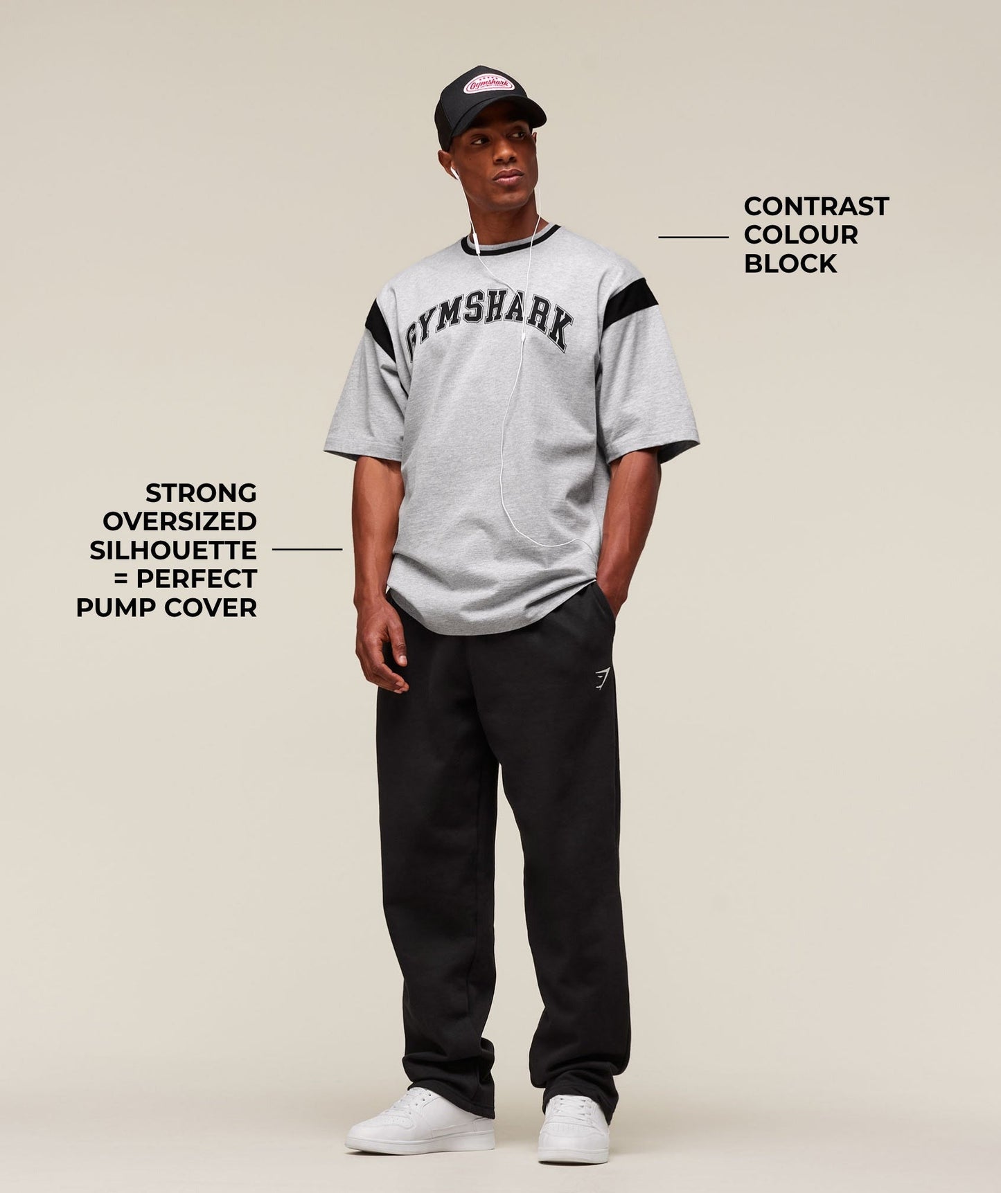 Gymshark GSLC Oversized T-Shirt - Light Grey Core Marl