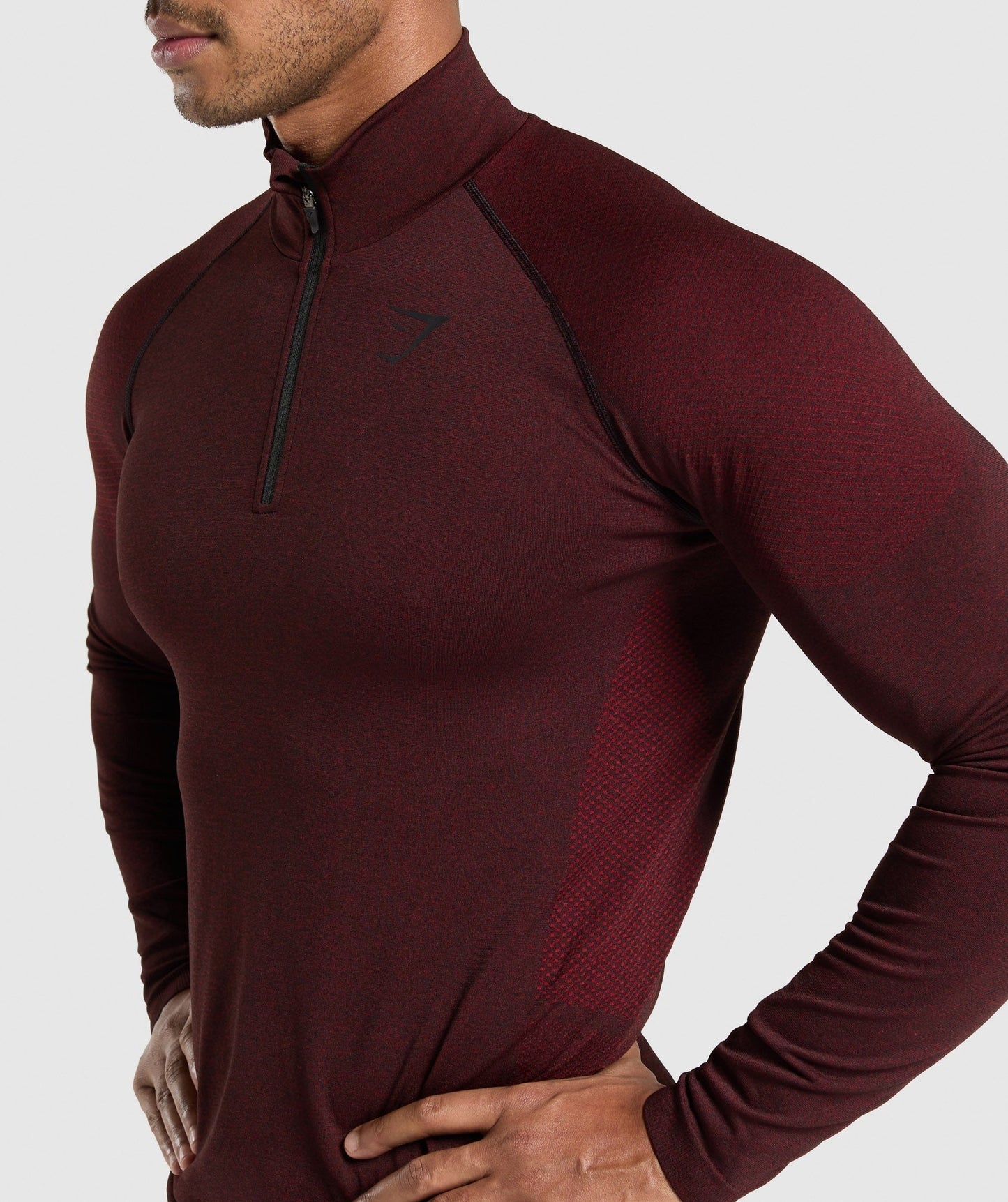 Gymshark Vital 1/4 Zip - Black/Sets Red
