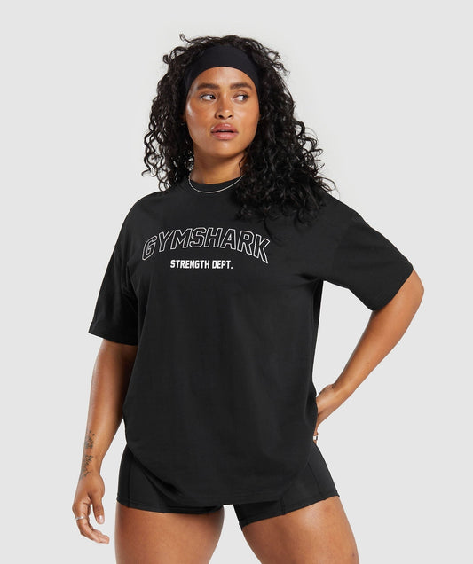 Gymshark Strength Department Oversized T-Shirt - Black