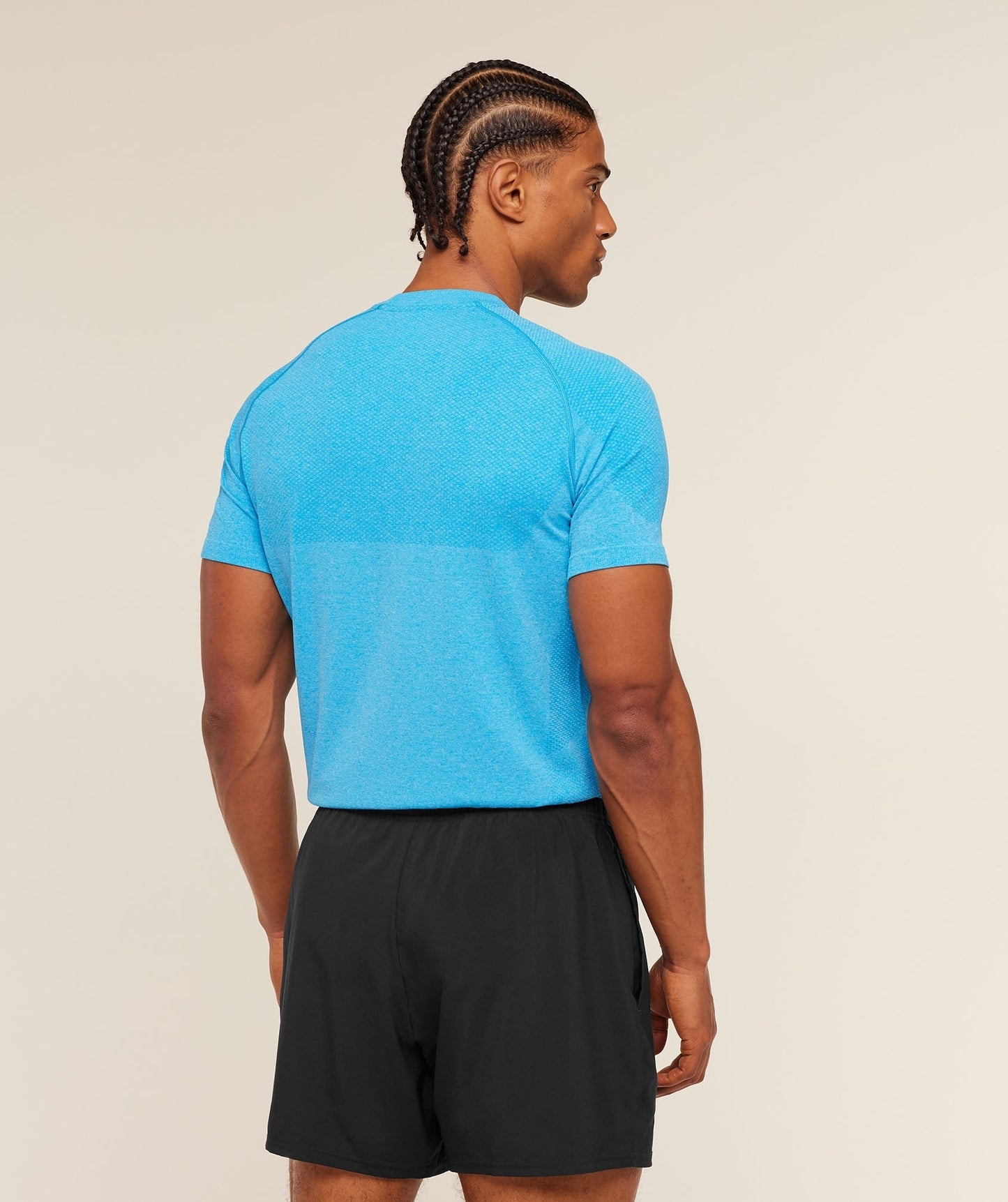 Gymshark Vital Seamless T-Shirt - White/Brand Blue
