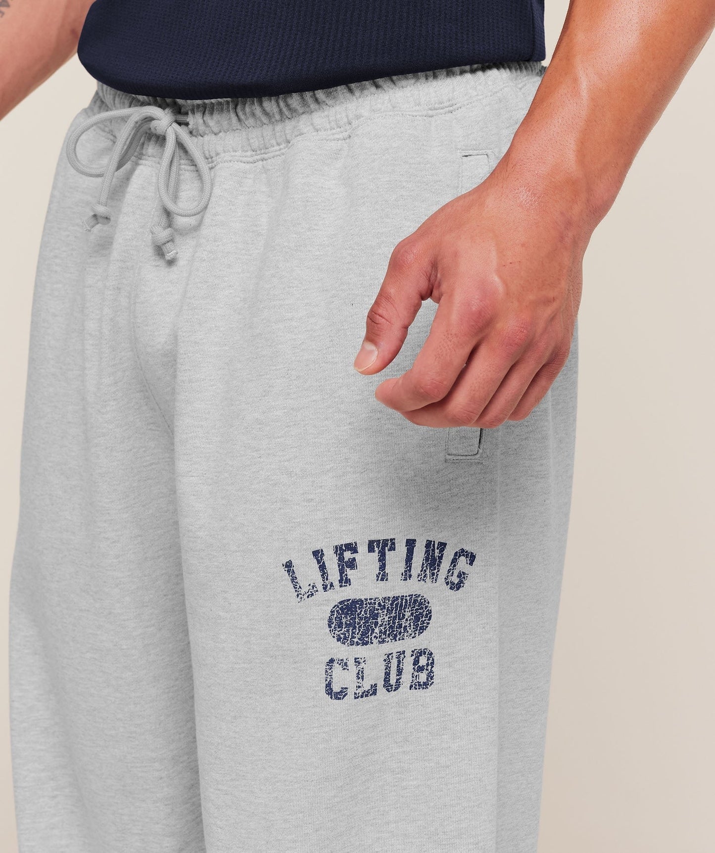 Gymshark Retro Collegiate Graphic Wide Leg Pants - Bros Soft Grey Marl