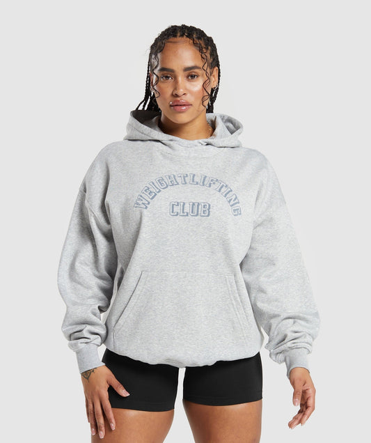 Gymshark Weightlifting Oversized Hoodie - Light Grey Core Marl