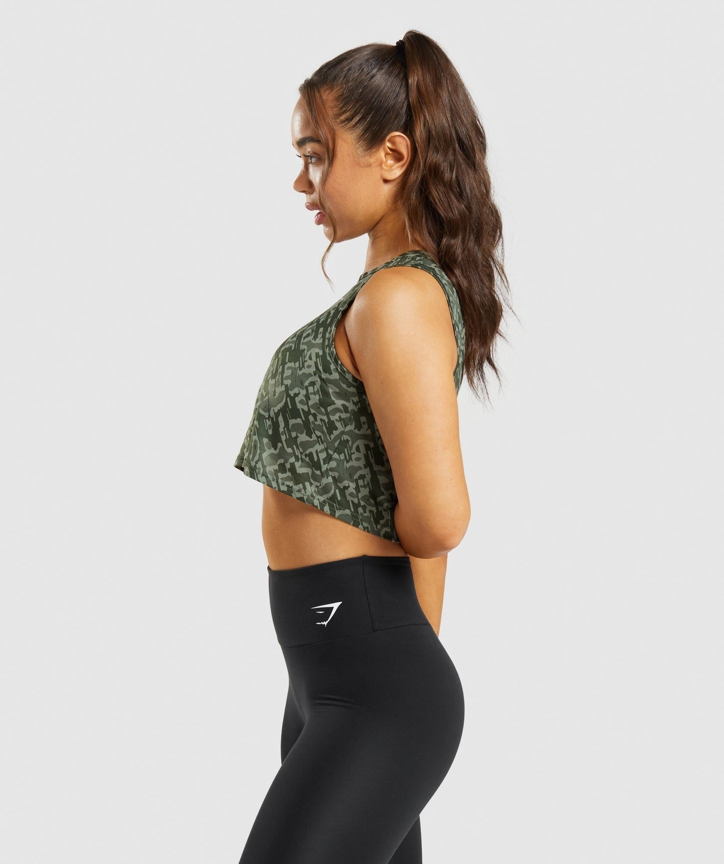 Gymshark Training Crop Tank - Green Print