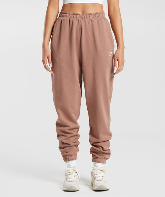 Gymshark Training Regular Fleece Joggers - Taupe Brown