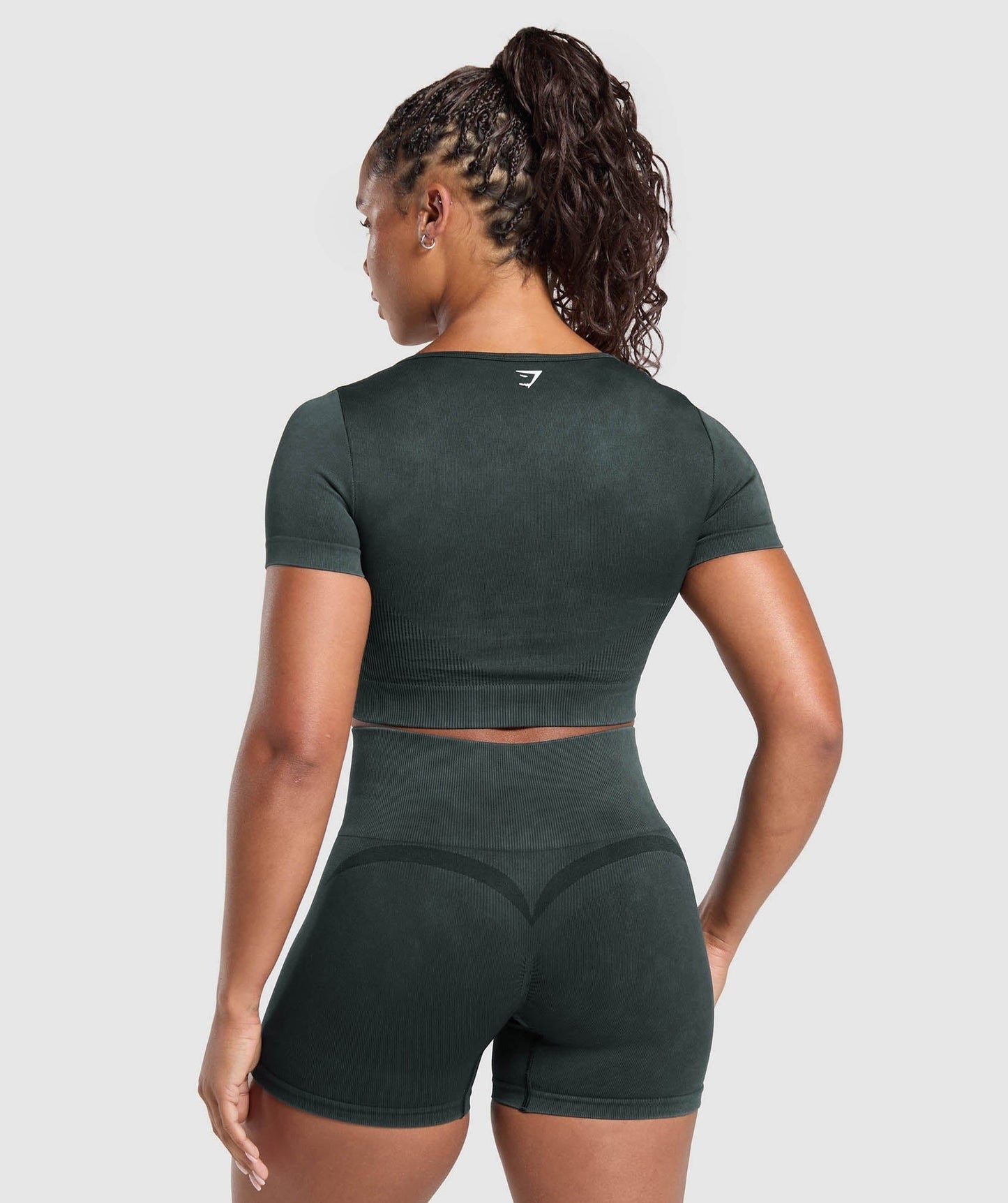 Gymshark Gains Seamless Washed Crop Top - Black