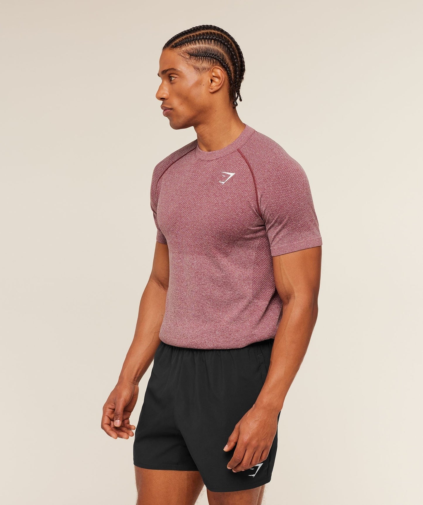 Gymshark Vital Seamless T-Shirt - White/Port