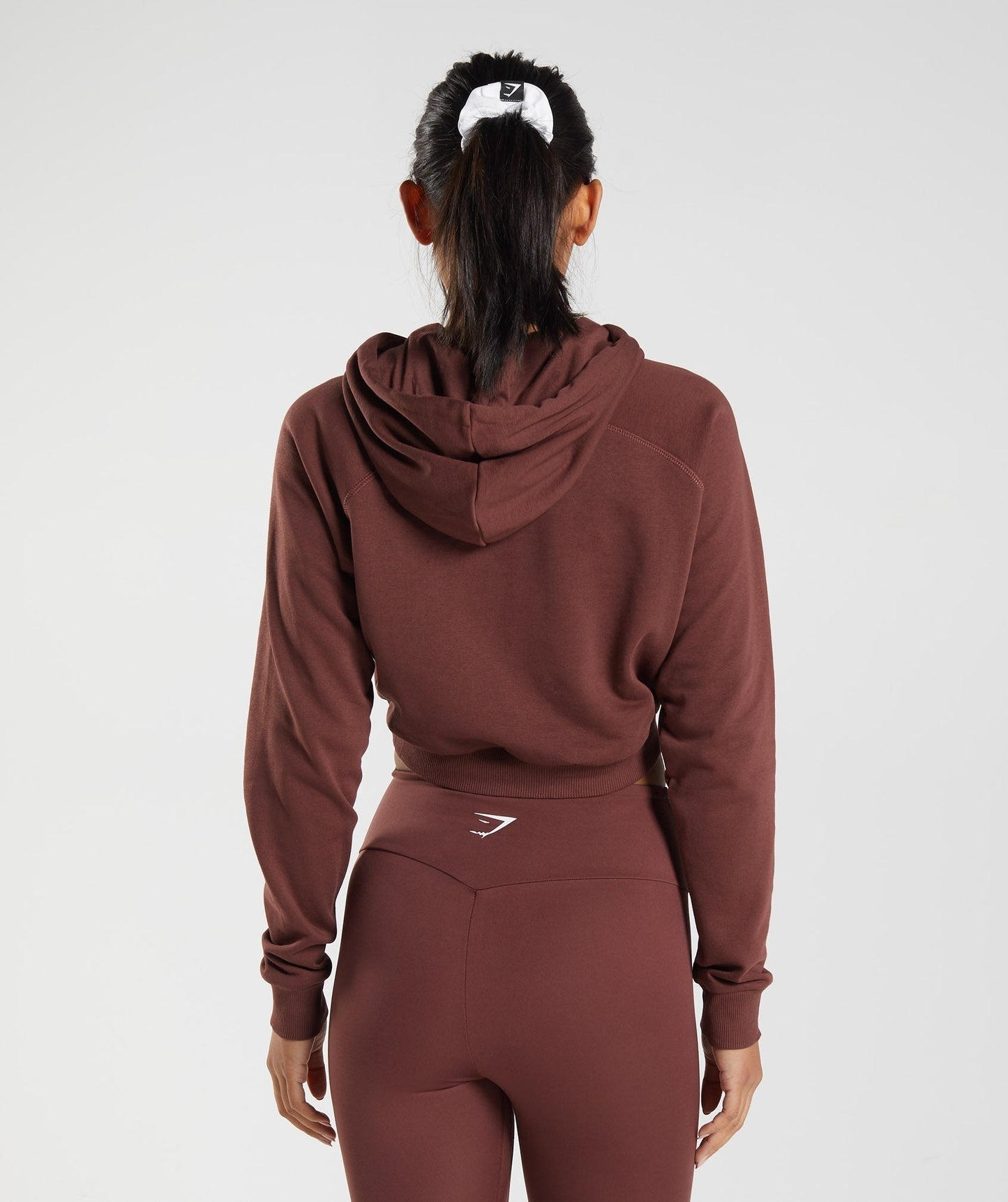 Gymshark Training Cropped Hoodie - Cherry Brown