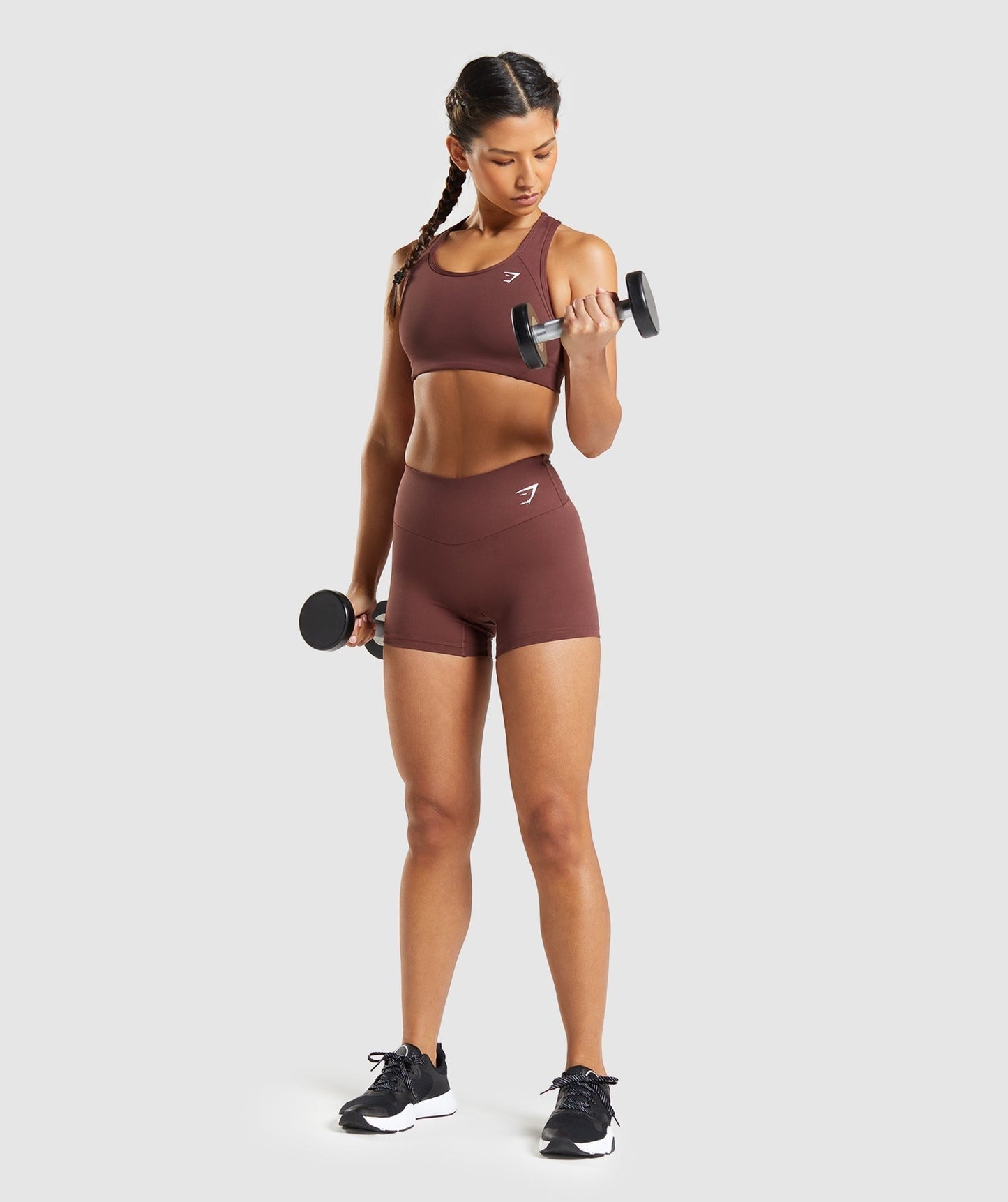 Gymshark Essential Racer Back Sports Bra - Cherry Brown