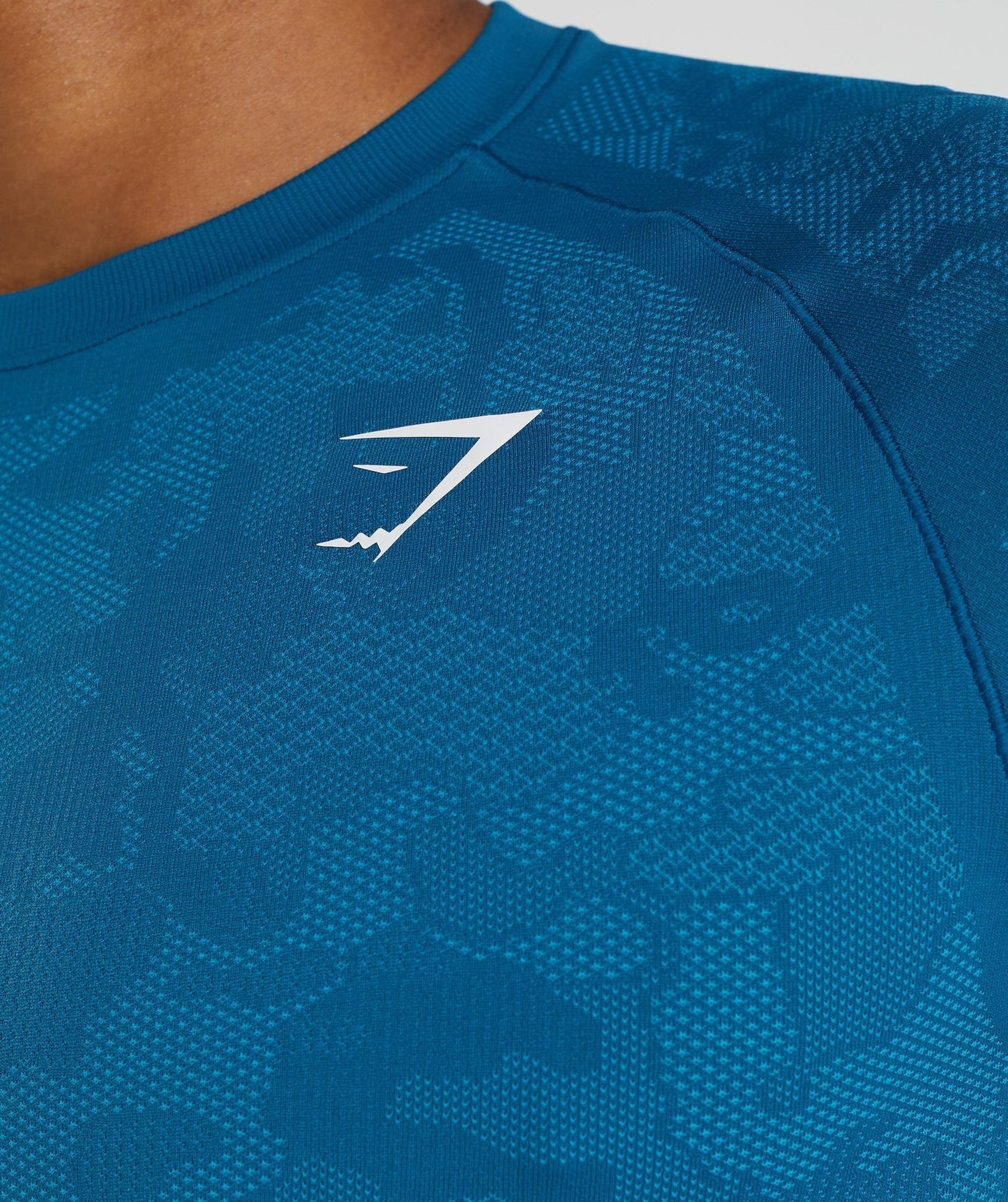 Gymshark Geo Seamless T-Shirt - Atlantic Blue/Shark Blue