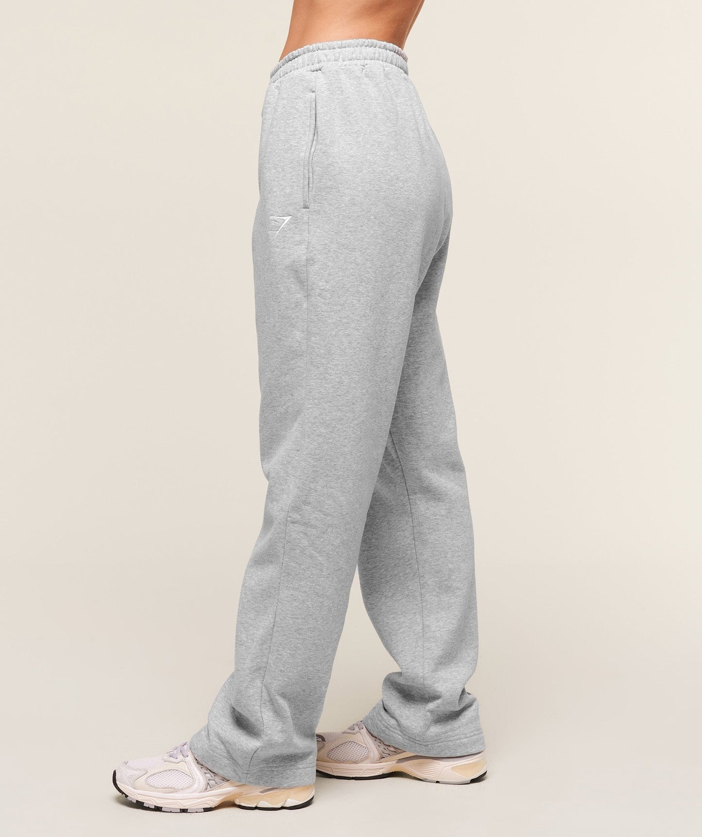 Gymshark Training Fleece Straight Leg Regular Joggers - Light Grey Core Marl