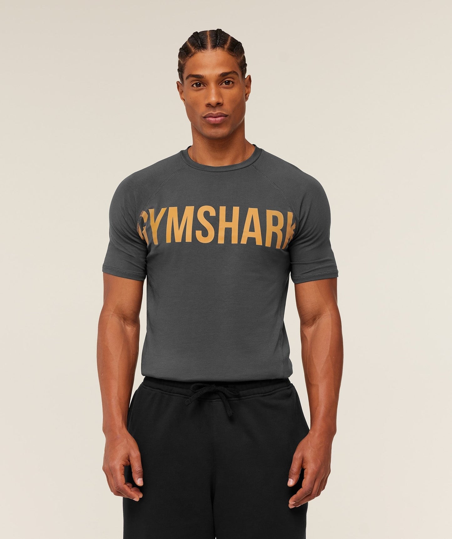 Gymshark Prime T-Shirt - Grey/Antique Gold