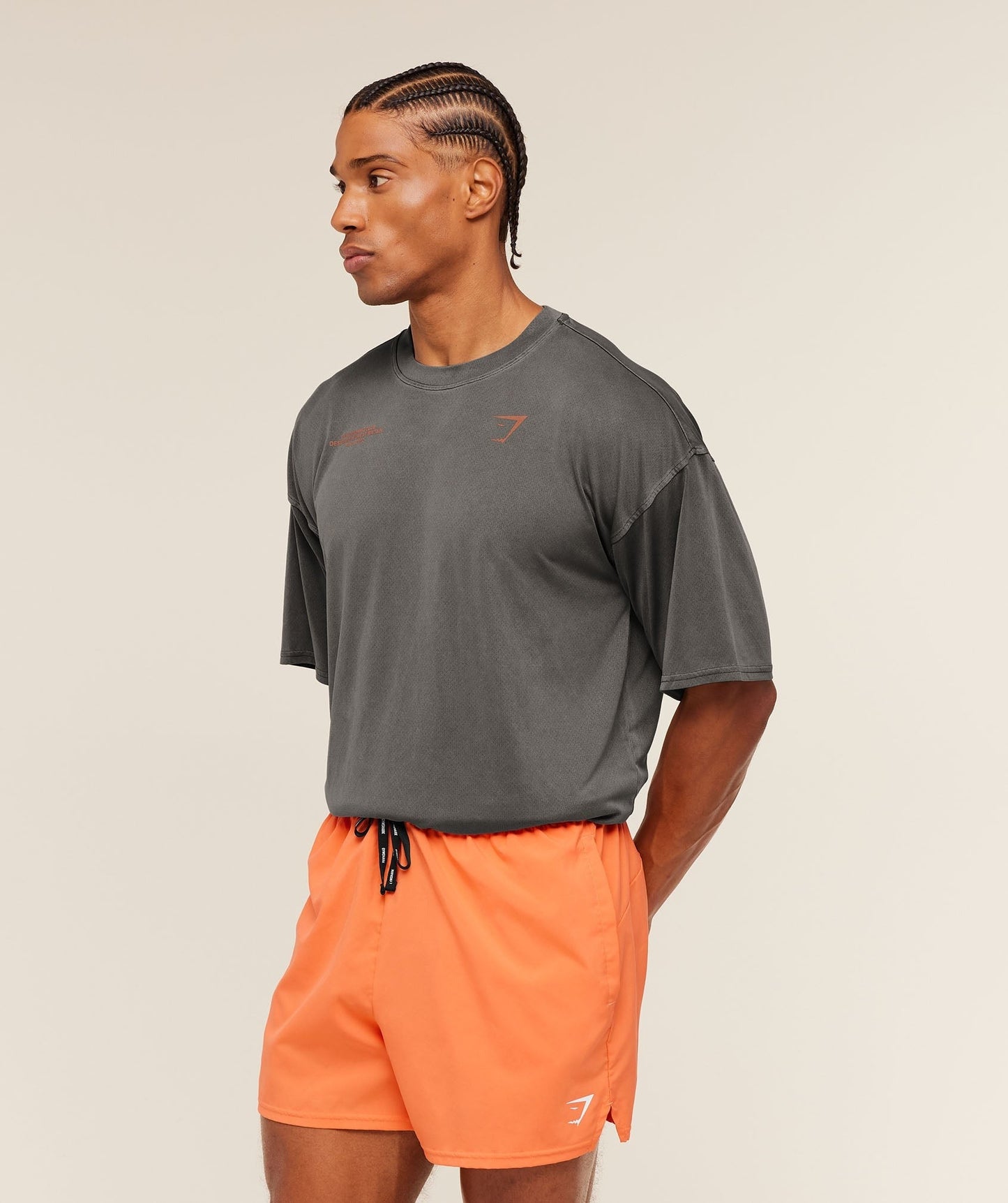 Gymshark Conditioning Club Washed T-Shirt - Black/Dayglow Peach/Wash