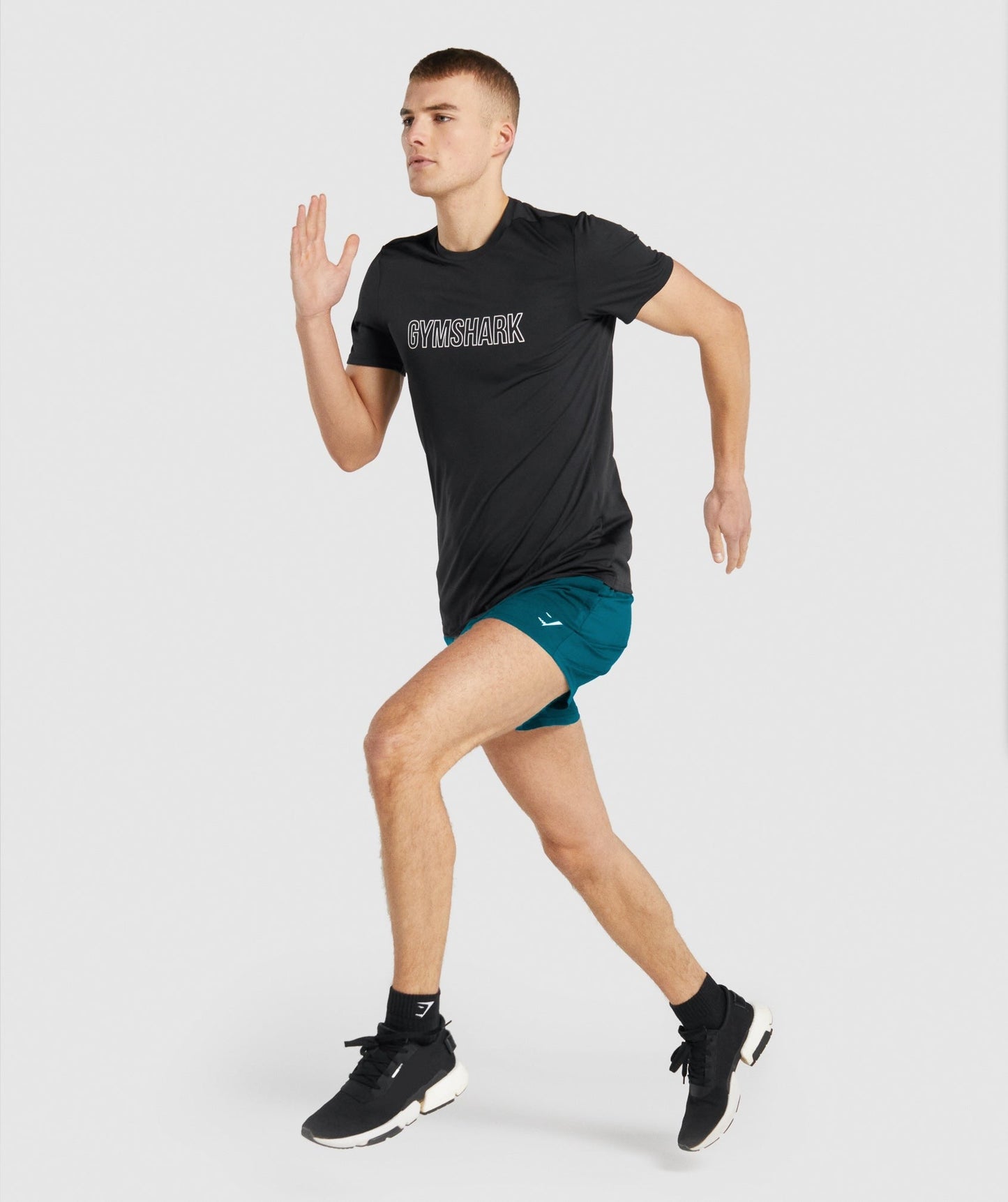 Gymshark Sharkhead Embroidered Quarter Socks 2pk - Black