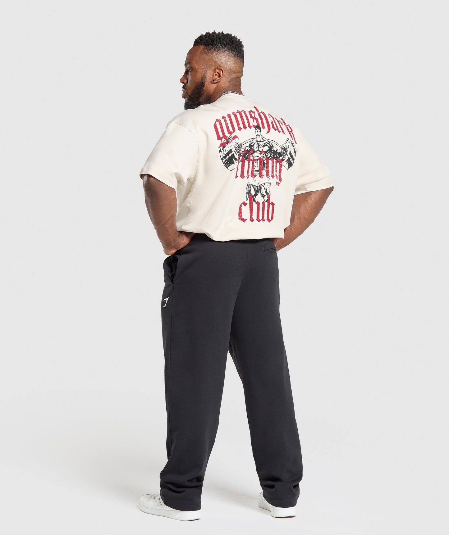Gymshark Lifting Club T-Shirt - Oat White/Conditioning Red