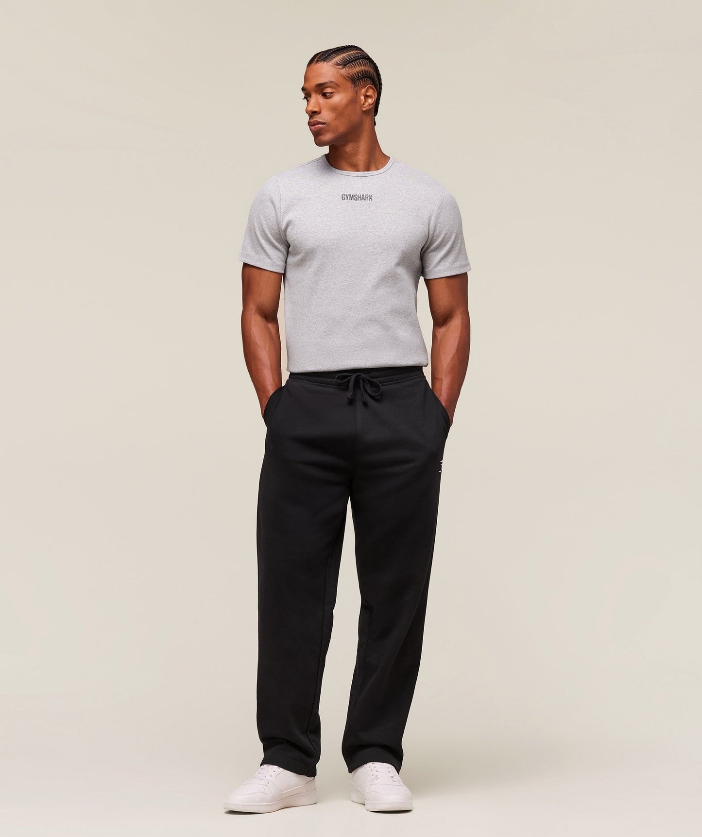 Gymshark Premium Ribbed T-Shirt - Light Grey Core Marl