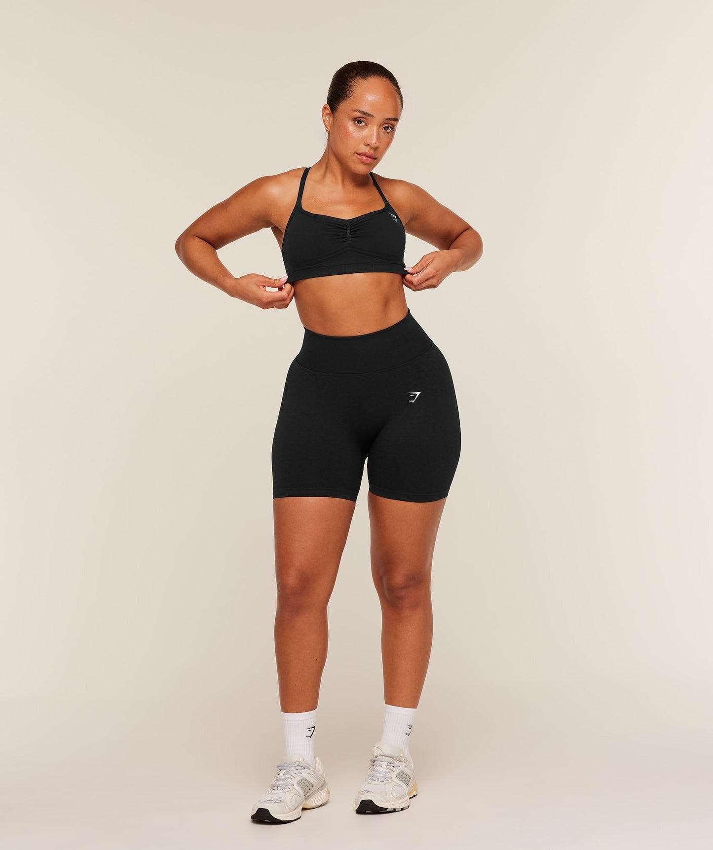 Gymshark Lift Seamless Sports Bra - Black/Black Marl