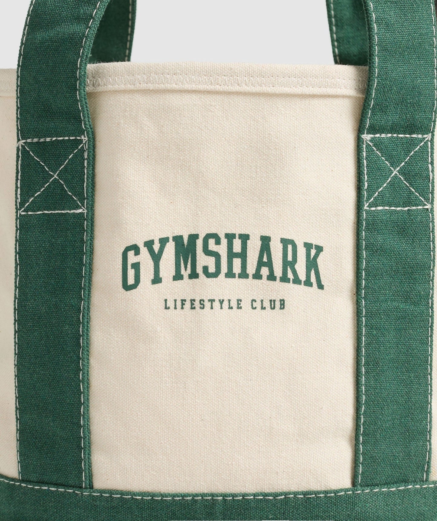 Gymshark Collegiate Mini Tote - Oat White/Classic Green