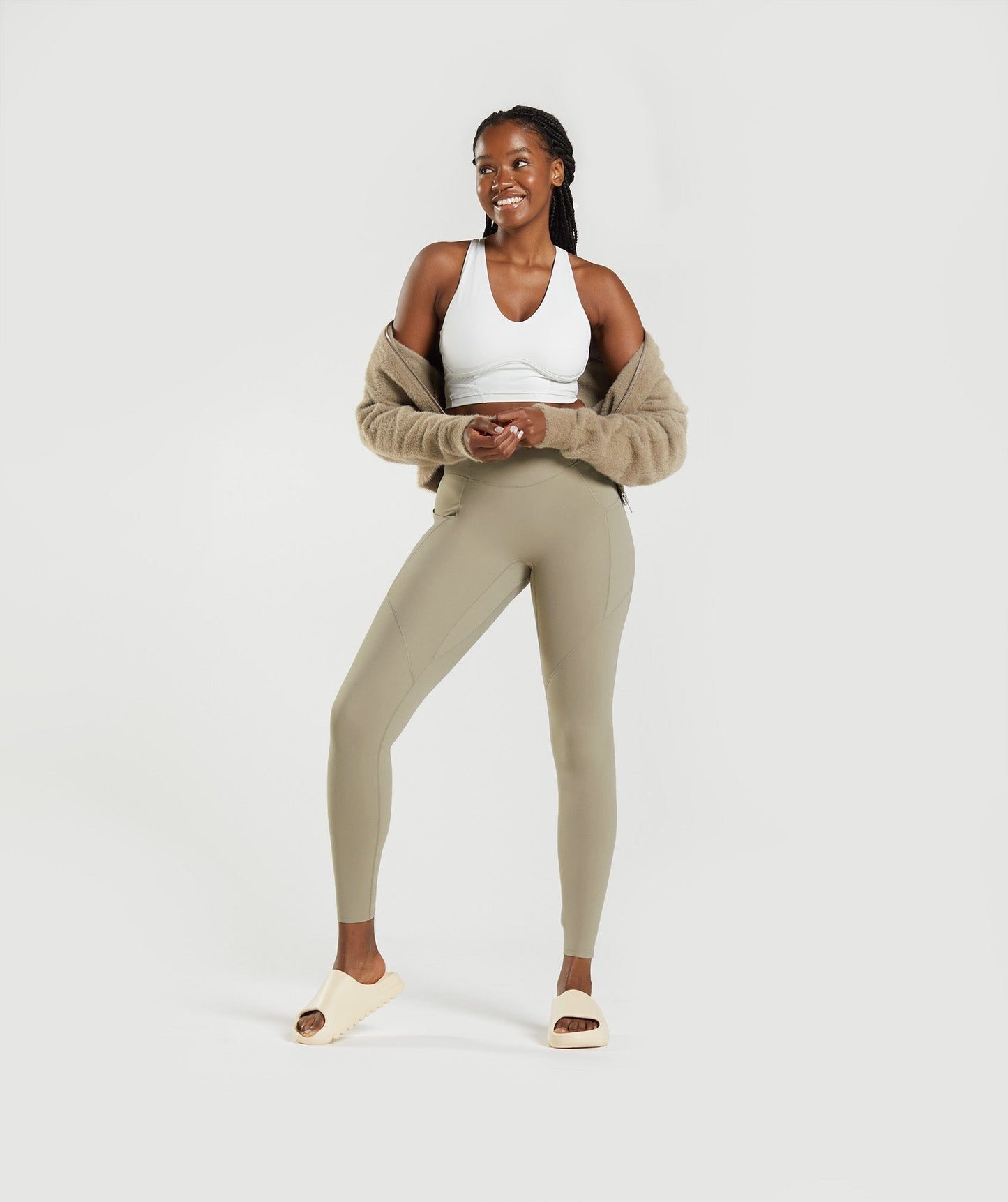 Gymshark Whitney Everyday Pocket Leggings - Cement Brown