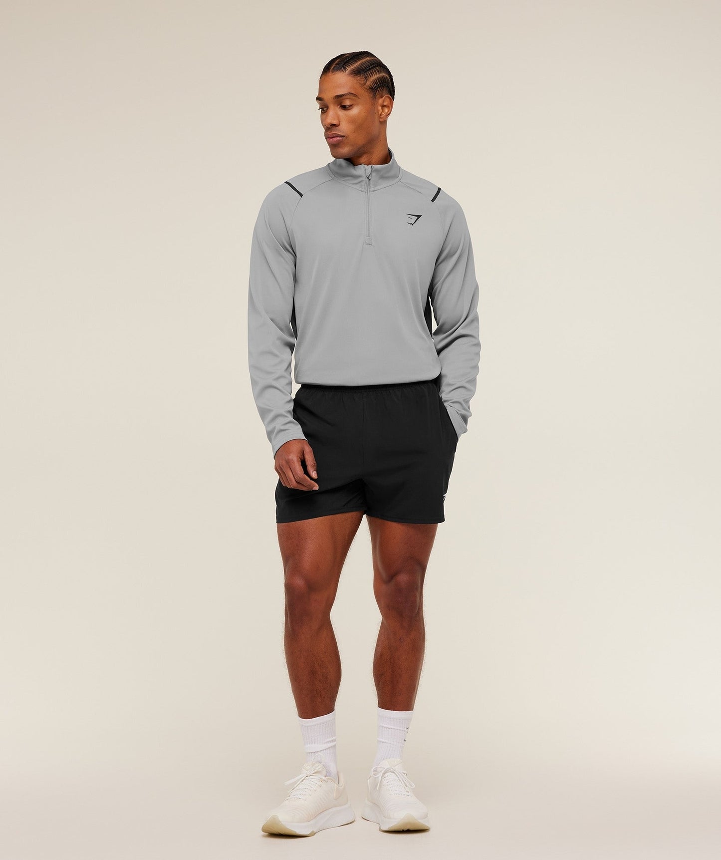 Gymshark Arrival Contrast 1/4 Zip - Smokey Grey / Grey