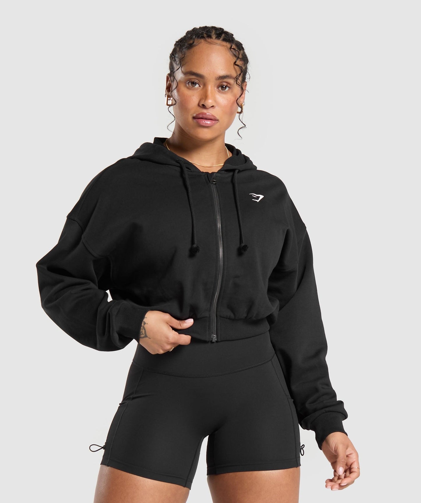 Gymshark Power Midi Zip Hoodie - Black