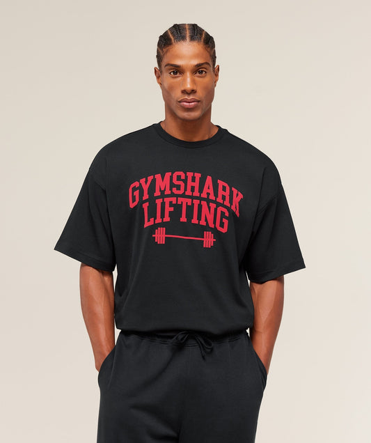 Gymshark Lifting Barbell T-Shirt - Black