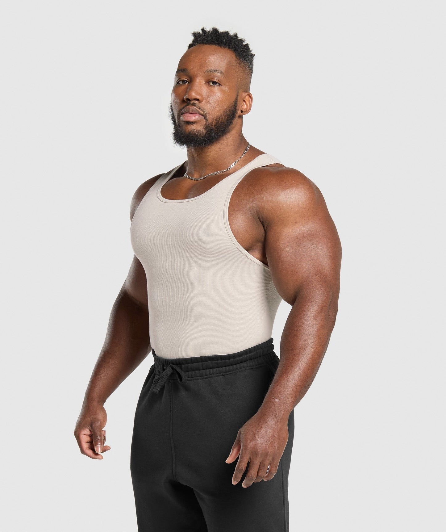 Gymshark Ribbed Tank 3PK - Denim Grey/Pebble Grey/Lifestyle Brown