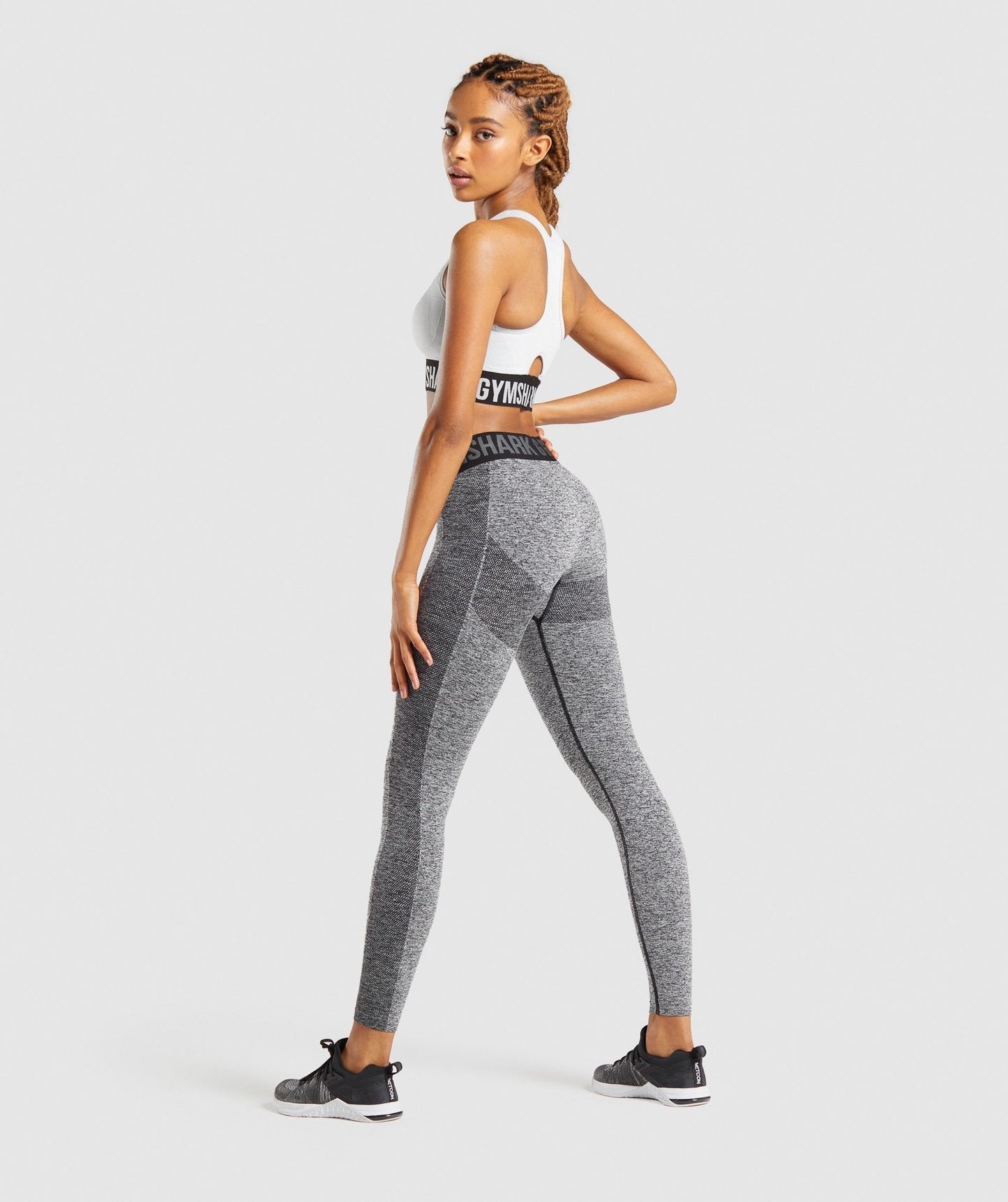 Gymshark Flex Low Rise Leggings - Black Marl/Charcoal
