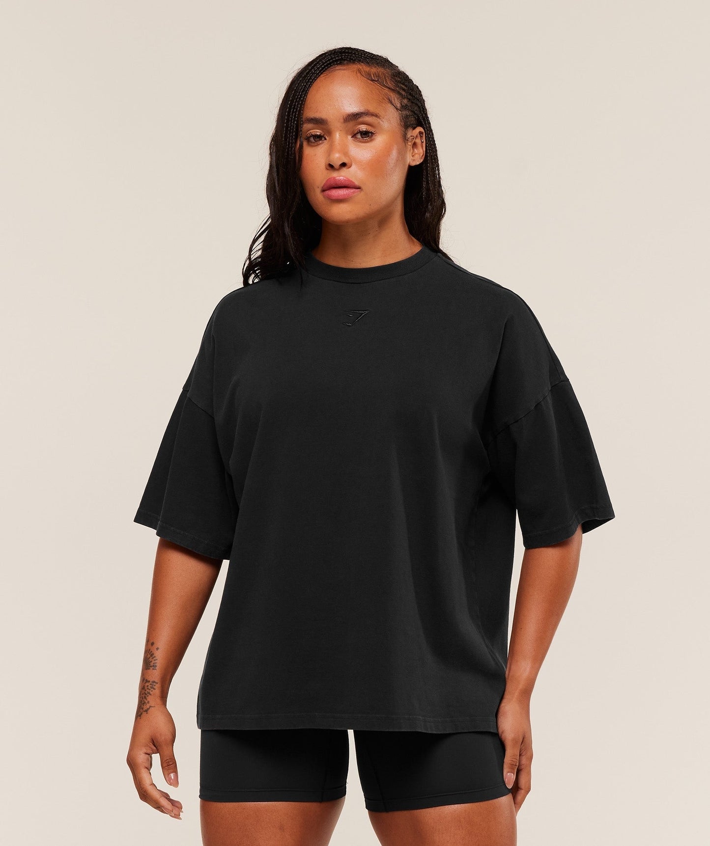 Gymshark Power Washed Oversized T-Shirt - Black/Acid Wash