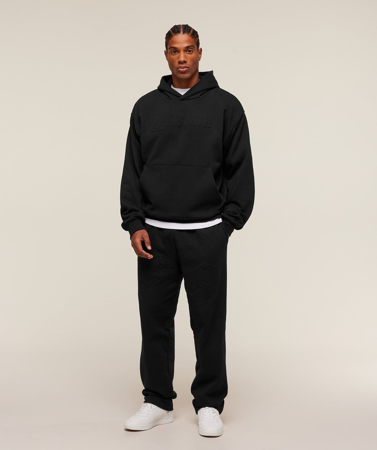 Gymshark Embossed Boxy Hoodie - Black