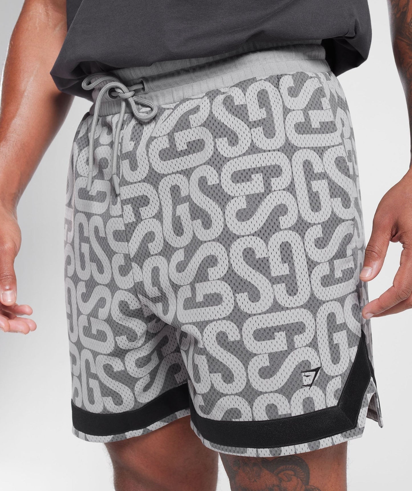 Gymshark Monogram Mesh Shorts - Smokey Grey