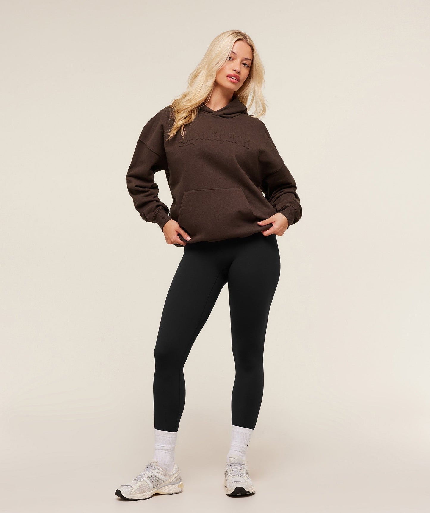 Gymshark Embossed Graphic Oversized Hoodie - Archive Brown