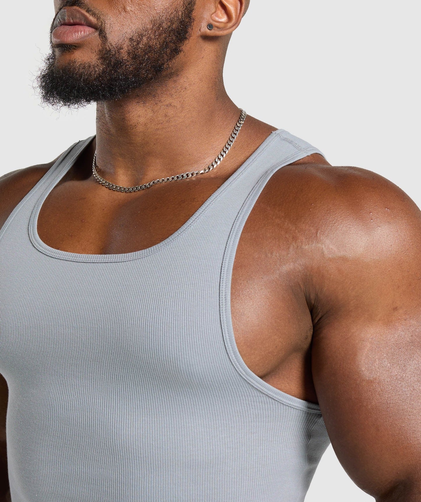 Gymshark Ribbed Tank 3PK - Denim Grey/Pebble Grey/Lifestyle Brown