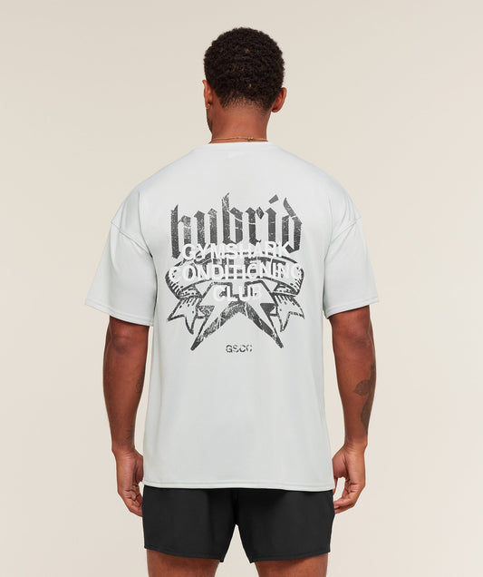 Gymshark Hybrid Graphic T-Shirt - Light Grey