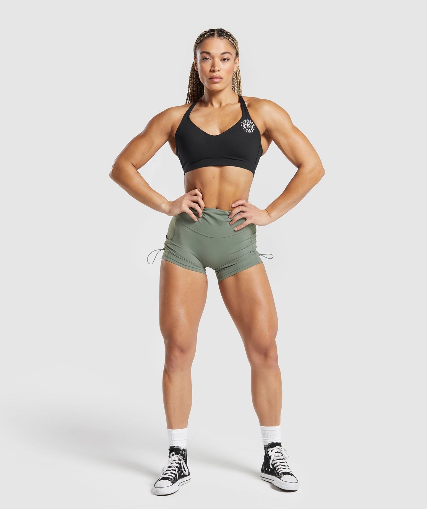 Gymshark Legacy Logo Tight Shorts - Unit Green