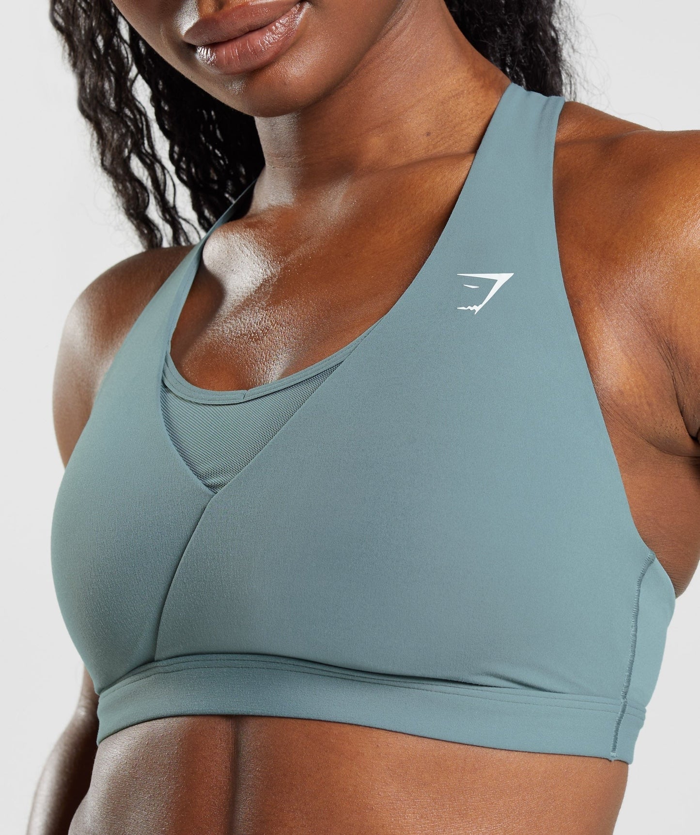 Gymshark Crossover Sports Bra - Thunder Blue