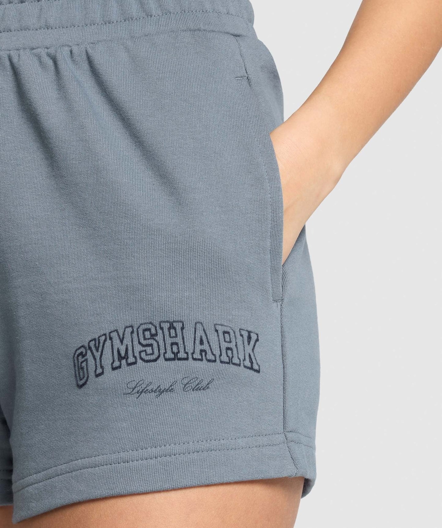Gymshark Campus Classics Graphic Sweat Shortss - Iron Blue