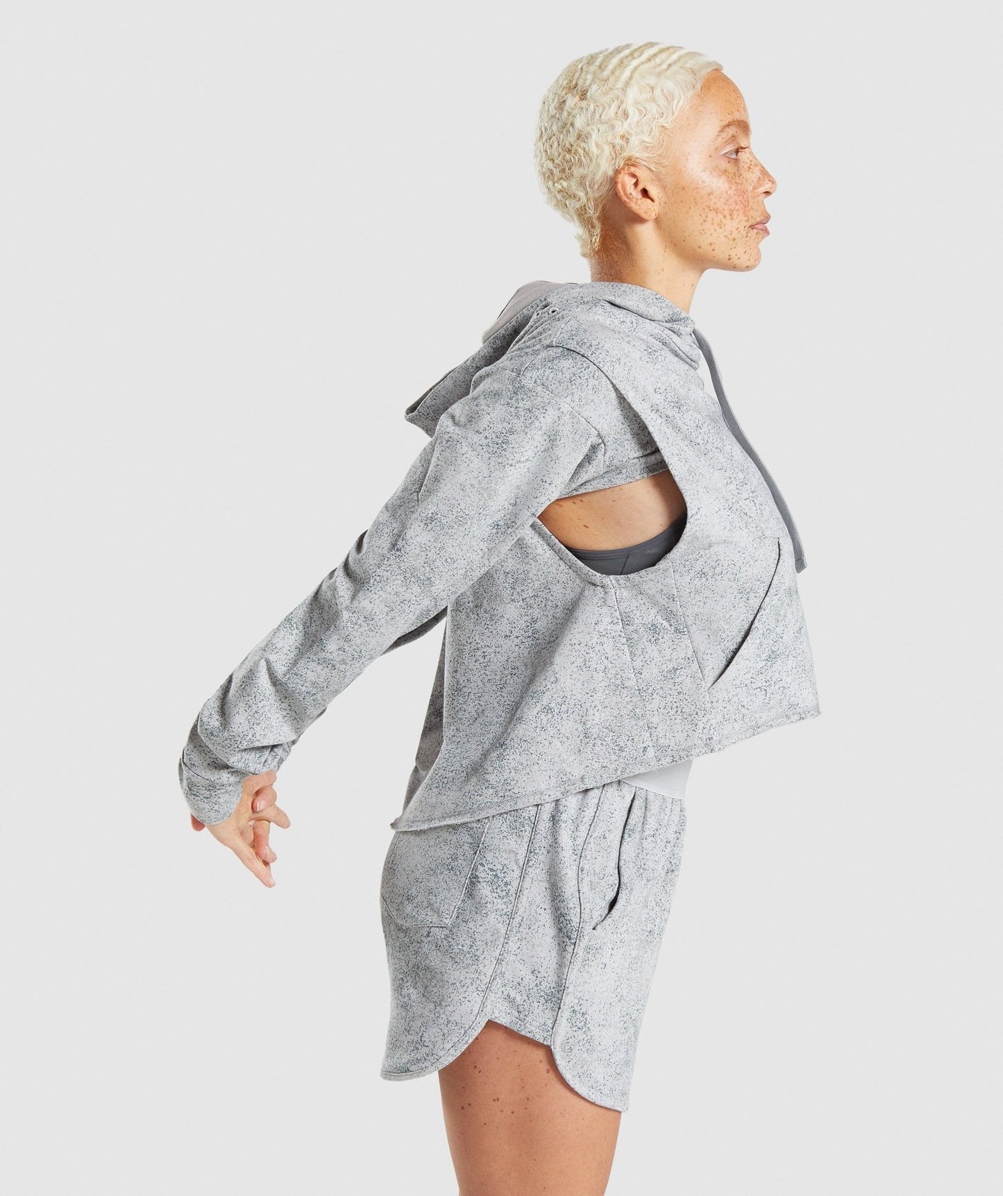 Gymshark Chalk Hoodie - Light Grey Print