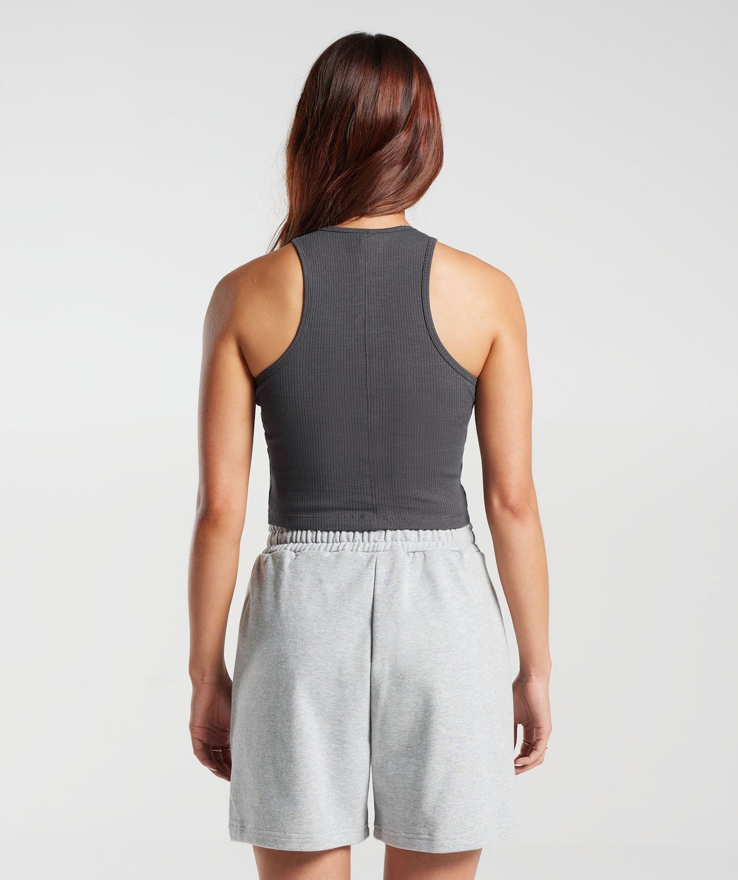 Gymshark Cotton Rib Midi Tank - Onyx Grey