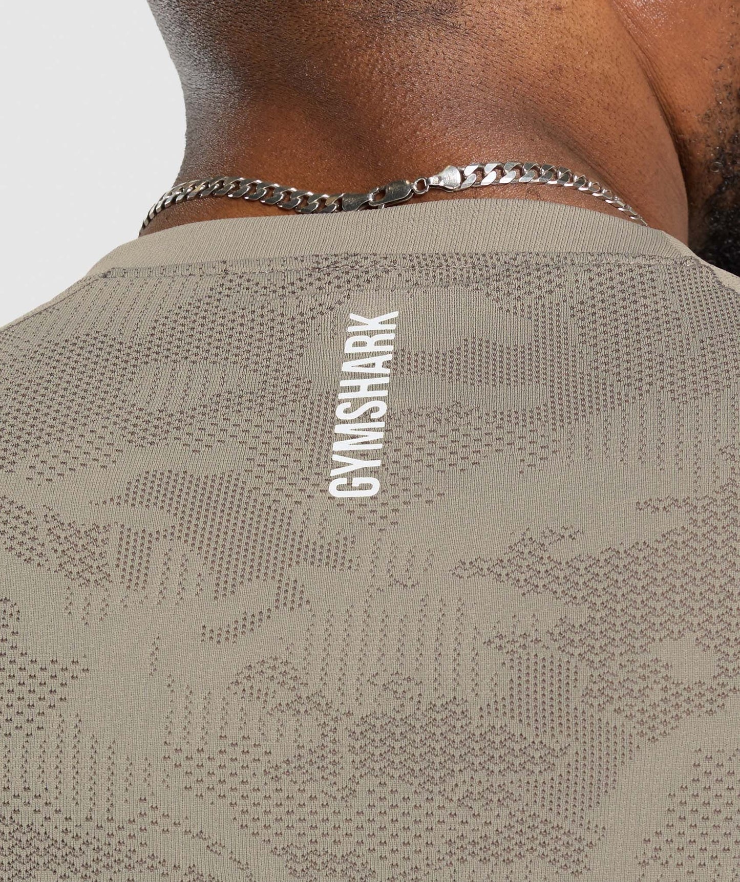 Gymshark Geo Seamless Long Sleeve T-Shirt - Linen Brown/Camo Brown