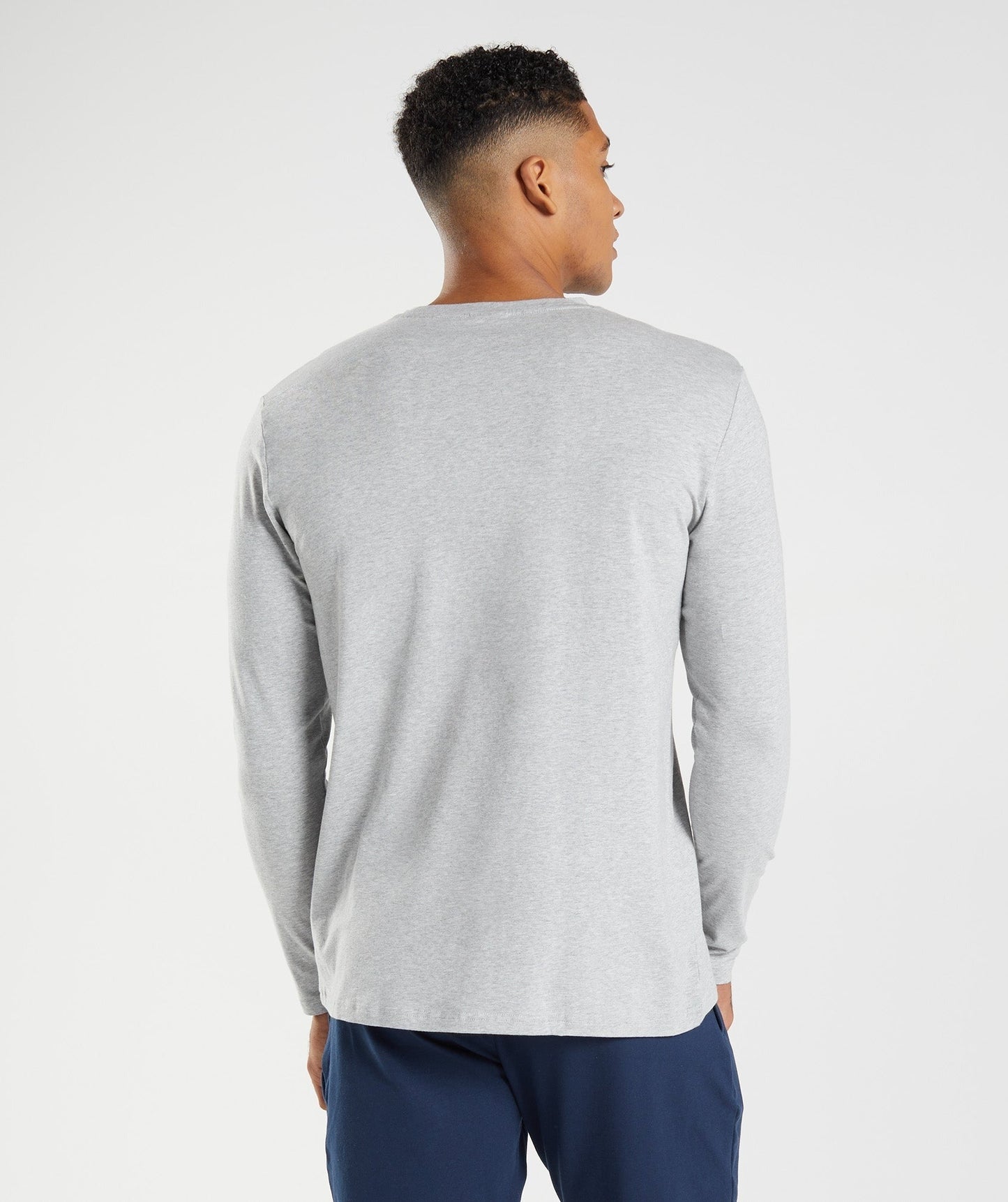 Gymshark Block Long Sleeve T-Shirt - Light Grey Marl